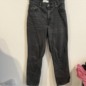 Abercrombie and Fitch 27/4 worn black 90’s straight ultra high rise jeans
